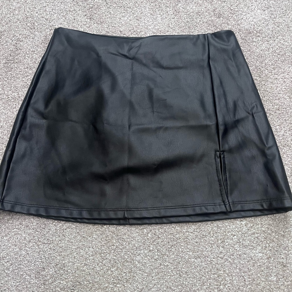 Black Leather Mini Skirt